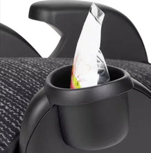 No-back booster car seat cup holder with snack cup insert and black surround