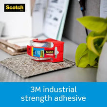 Scotch heavy duty shipping tape dispenser, red handheld unit with tape roll