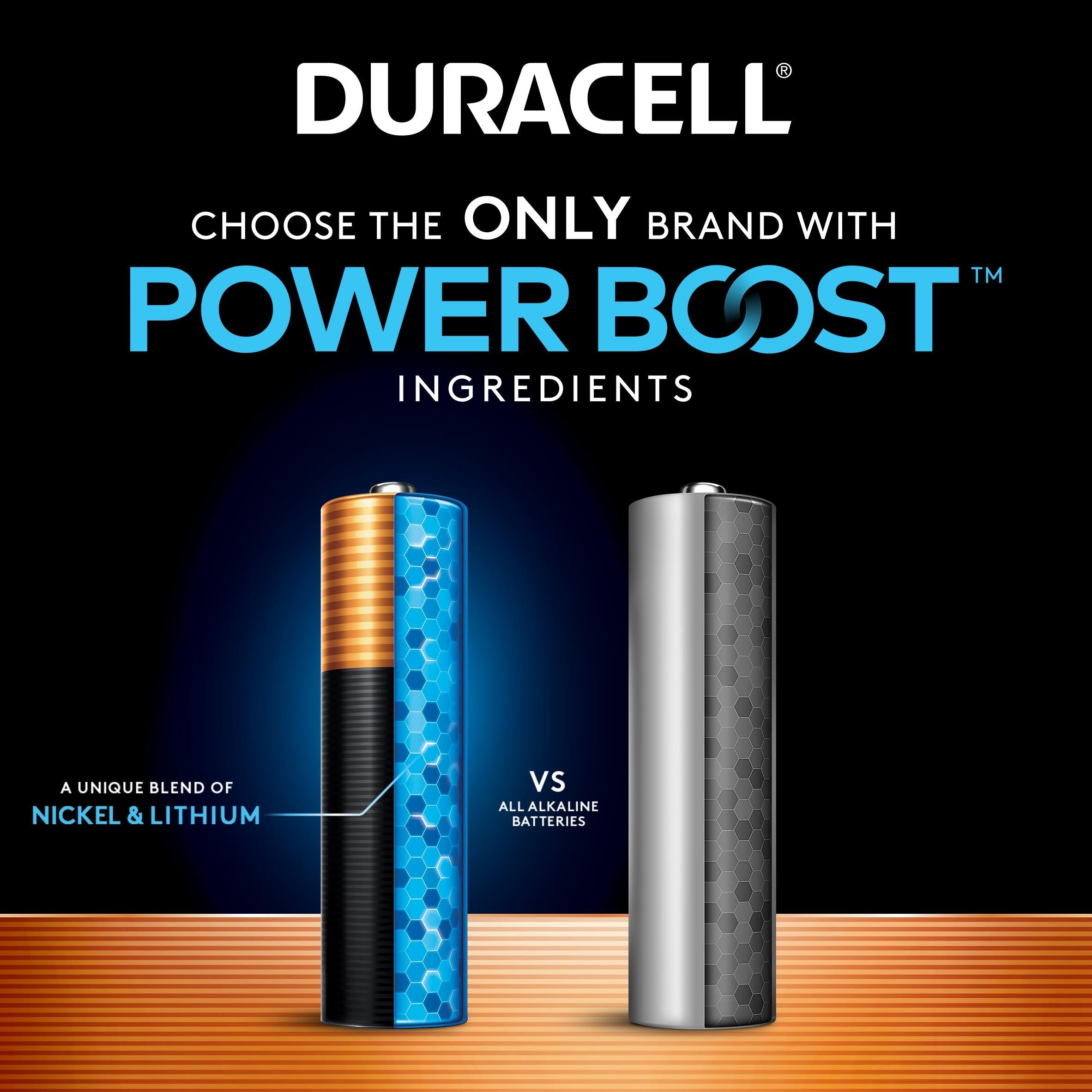 Duracell PowerBoost AA Batteries, 4 pack, Long-lasting Alkaline Power