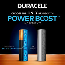 Duracell PowerBoost AA batteries, two-pack with blue and black designs