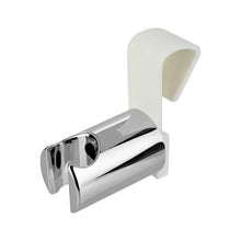 Wall holder for handheld bidet with white bracket and chrome base