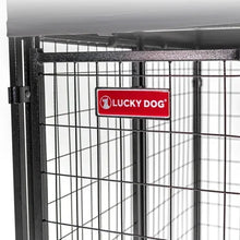 Lucky Dog kennel latch and wire mesh door panel in black metal