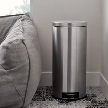 Stainless steel step-on trash can combo with tall bin and smaller matching bin