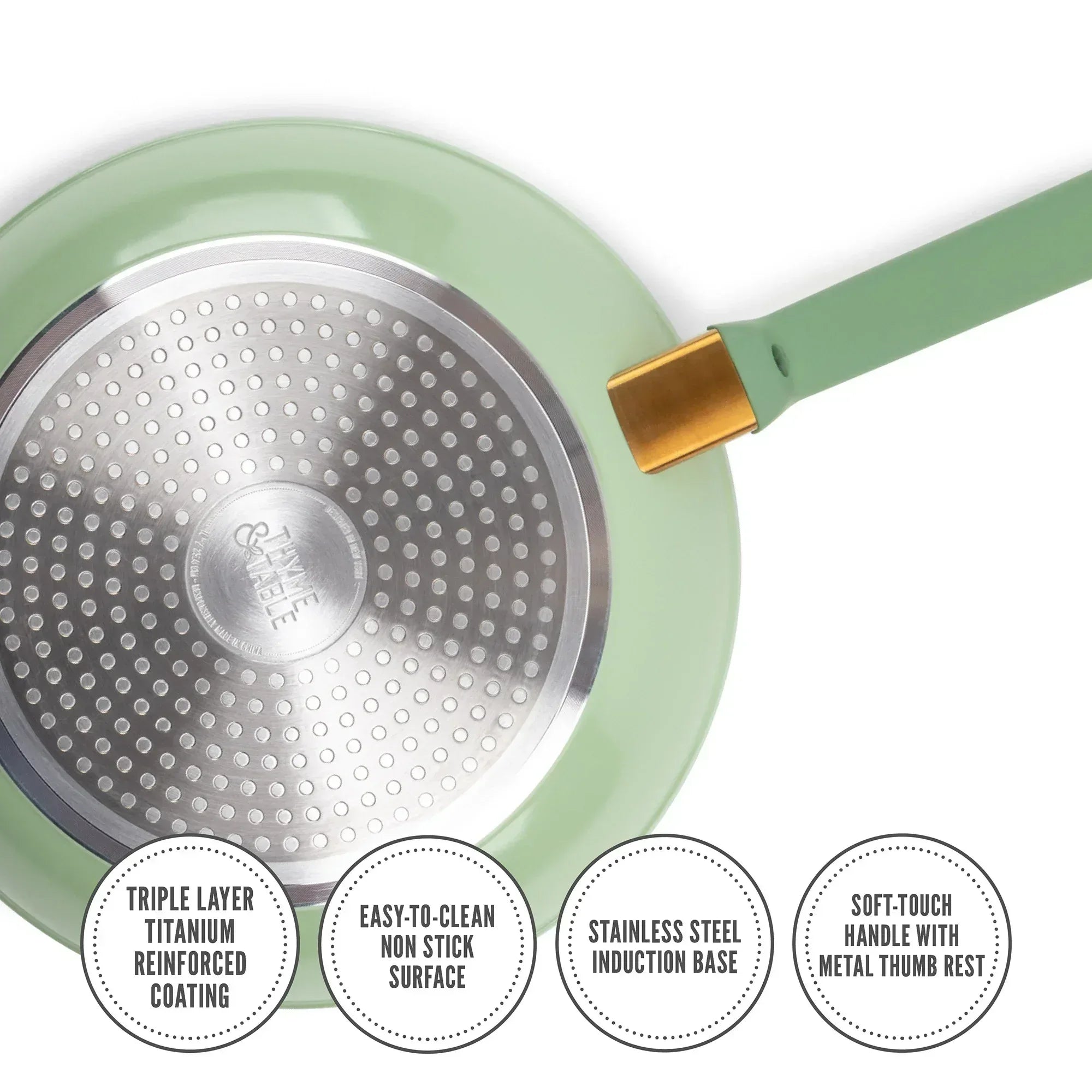 Thyme & Table 10" Non-Stick Fry Pan - Green, Granite Collection
