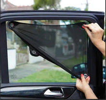 Car door window shade installed with suction cups on side window