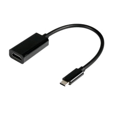 Black USB-C to HDMI adapter cable with HDMI connector and USB-C plug