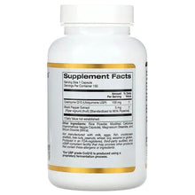 CoQ10 supplement bottle back label with Supplement Facts panel