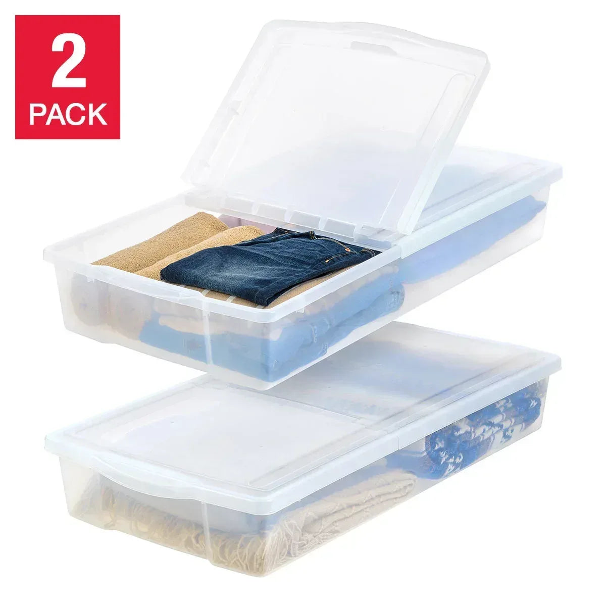 IRIS 58QT Underbed Storage Bin, 2-pack