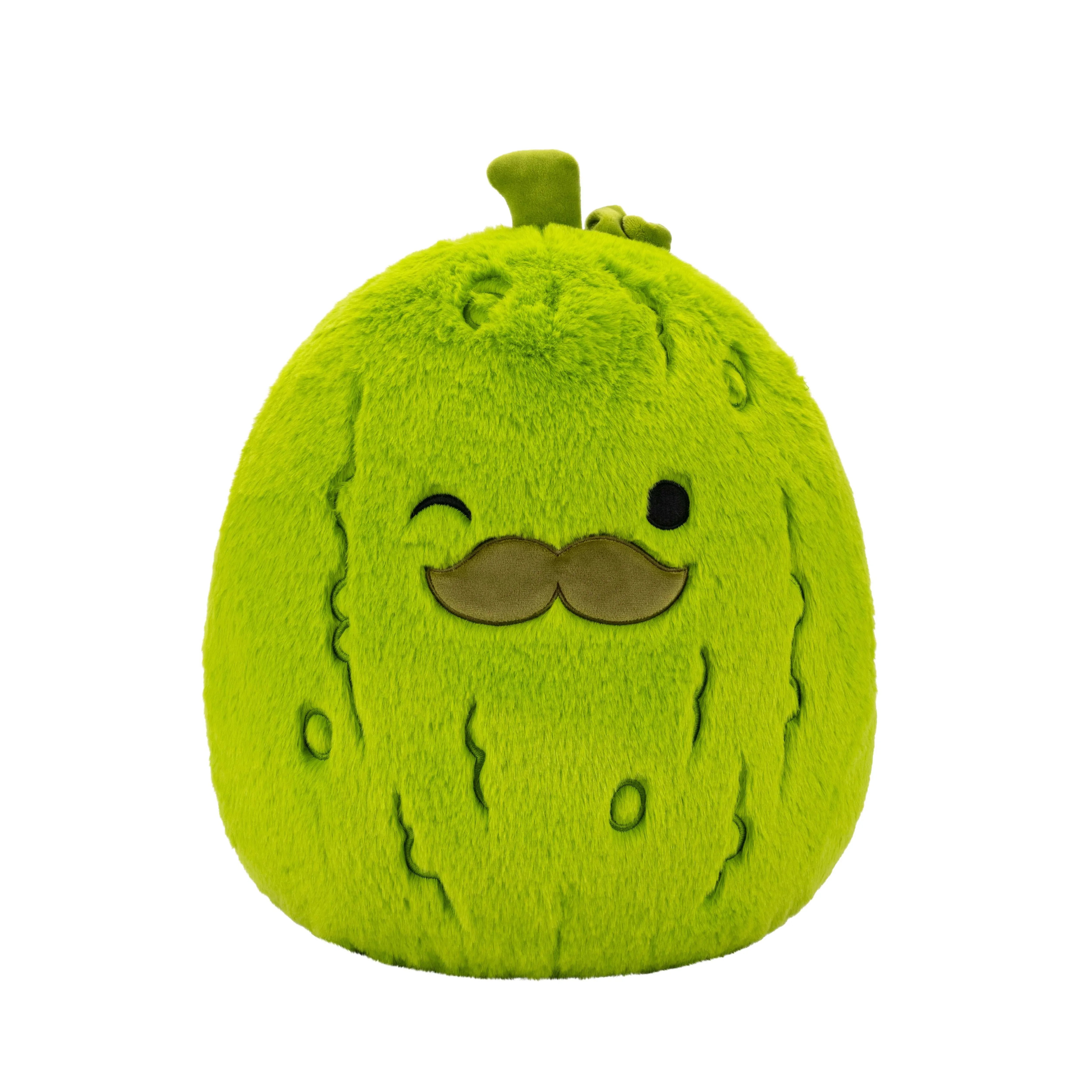 Squishmallows FuzzAMallow Official 16 inch Charles the Green Pickle with Mustache - Child's Ultra Soft Stuffed Plush Toy - USA MEGA SHOP