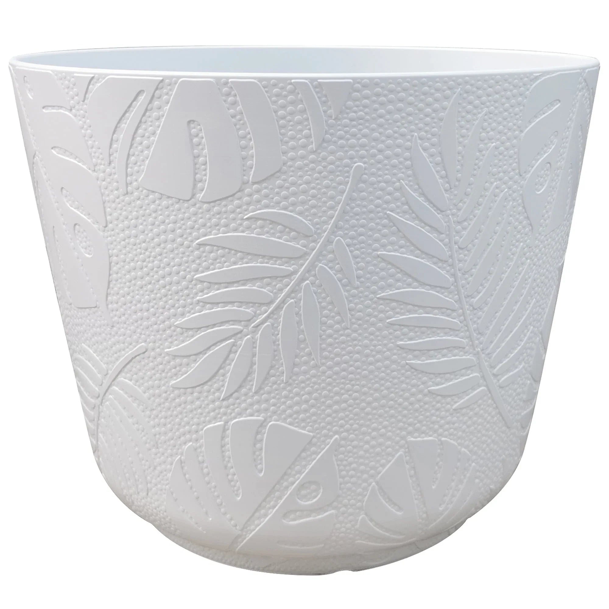 Mainstays Large 16in Diameter Round White Resin Playa Planter