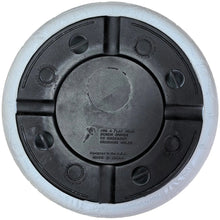 Round resin planter bottom with drainage holes and central identification label