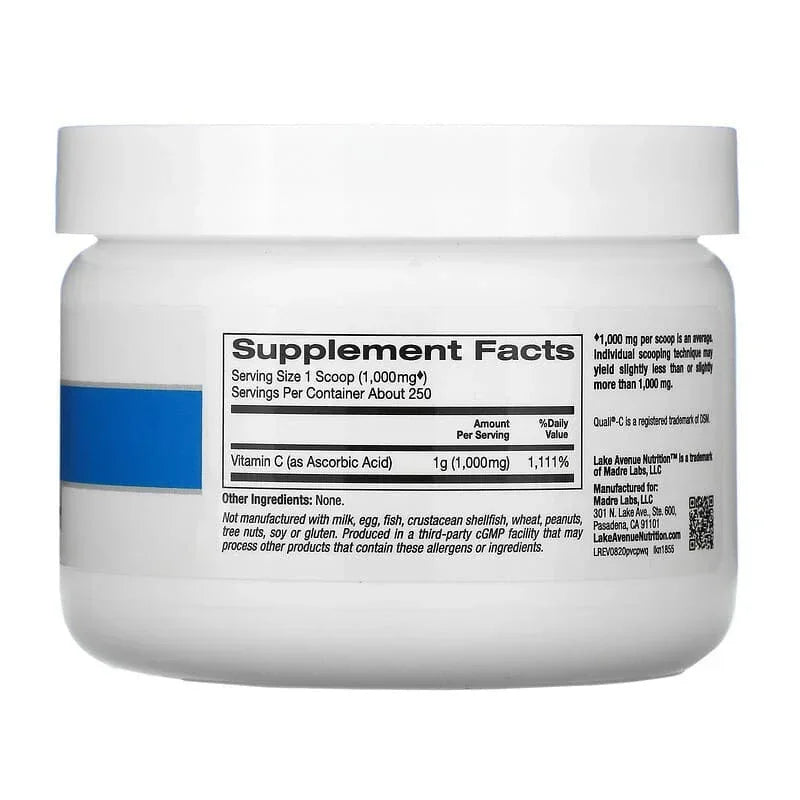 Lake Avenue Nutrition, Pure Vitamin C Quali-C Powder, 8.81 oz (250 g)