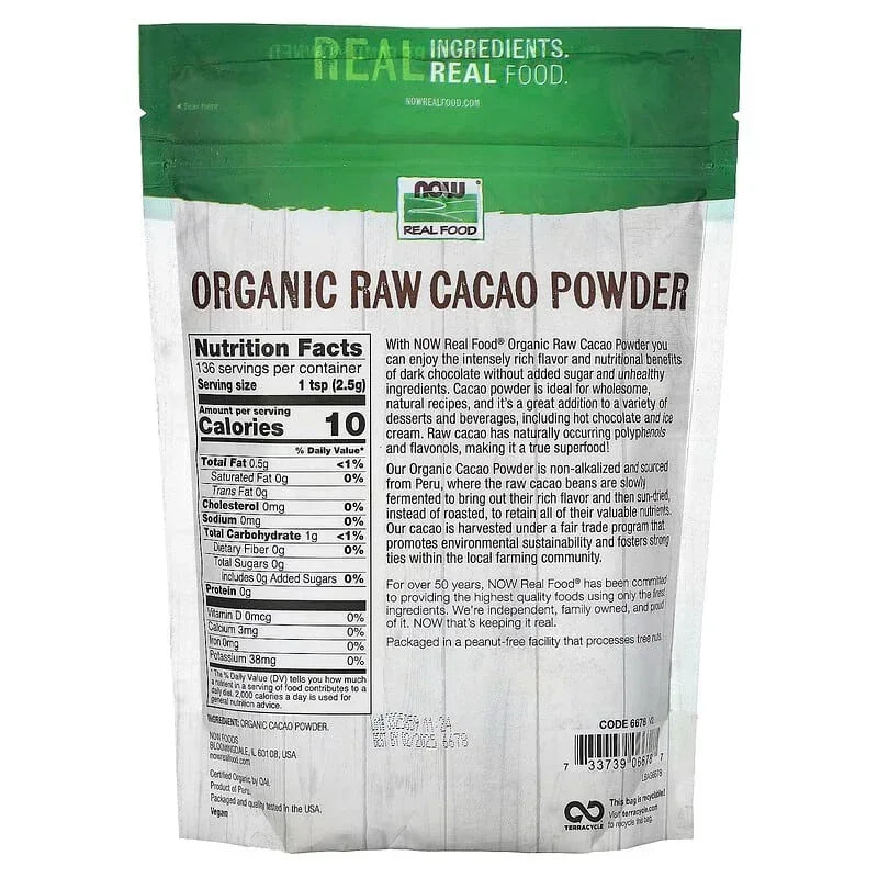 NOW Foods, Real Food, Organic Raw Cacao