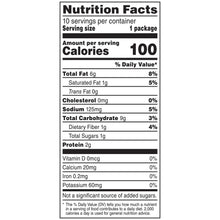 Nutrition Facts panel for white cheddar flavored popcorn snack