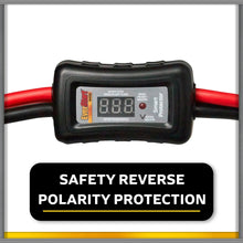 Booster cable smart protector unit with digital display showing 88.8