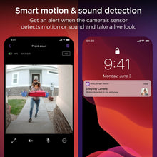 Smartphone notification screen showing motion and sound detection alerts