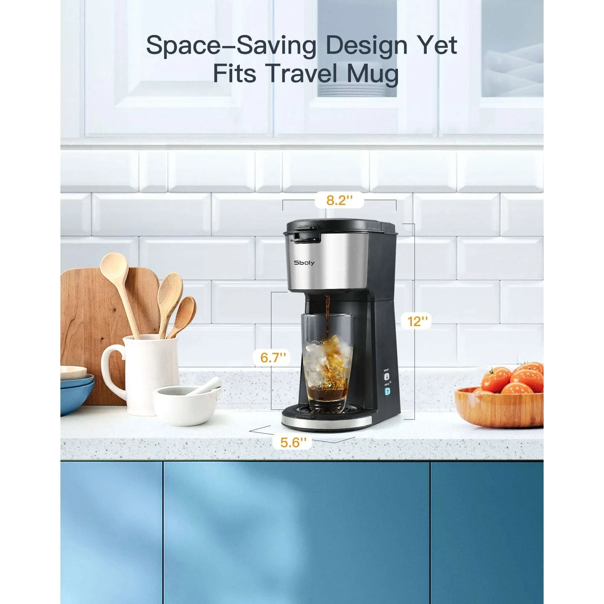 Sboly Iced Coffee Maker, Hot and Cold Coffee Maker Single Serve Coffee Maker for K Cup & Ground Coffee, with Descaling Reminder and Self Cleaning - USA MEGA SHOP