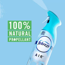 Febreze Air freshener spray bottle with 100% natural propellant badge