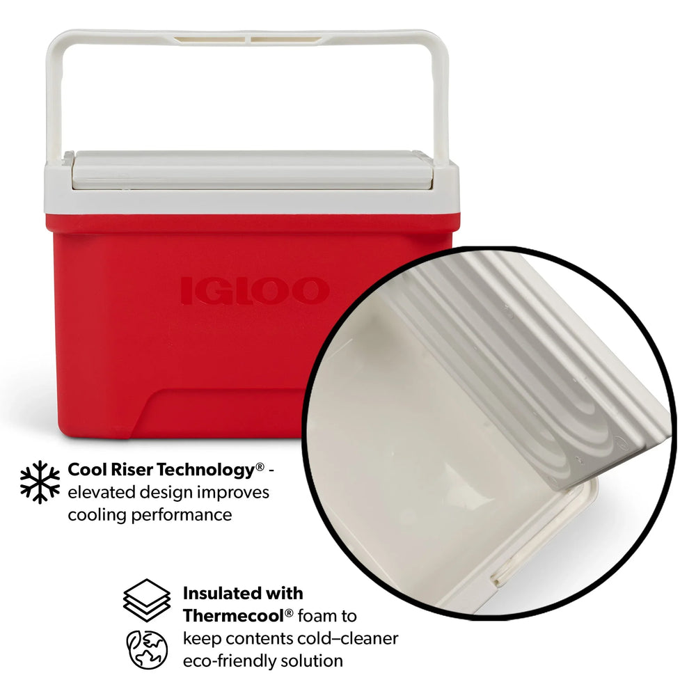 Igloo Small Cooler, 9 Quart Laguna Ice Chest, 13 Can Capacity, Red - USA MEGA SHOP