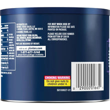 PLANTERS canister side panel with barcode and choking warning label