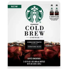 Cold brew coffee concentrate multipack box, Signature Black, 2 bottles, 64 fl oz