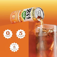 Ryl Tea half-and-half iced tea pouring from a can into an ice-filled glass