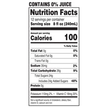 Leomonade bottle Nutrition Facts label with 8 fl oz serving size