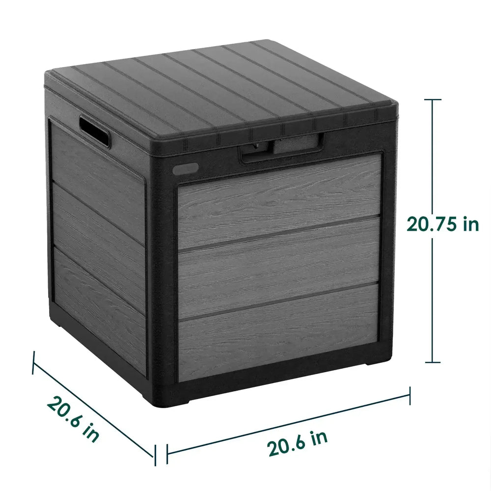 Keter Cortina 30 Gallon Resin Deck Box for Patio Outdoor Storage, Grey - USA MEGA SHOP
