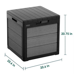 Keter Cortina 30 Gallon Resin Deck Box for Patio Outdoor Storage, Grey - USA MEGA SHOP