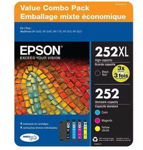 Epson 252XL ink cartridge combo pack, 4 ct with cyan, magenta, yellow, black