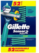 Disposable razor pack, blue handle, 52 count, Gillette Sensor2 Plus branding