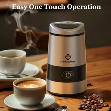 LINKChef electric coffee grinder on countertop with one-touch power button