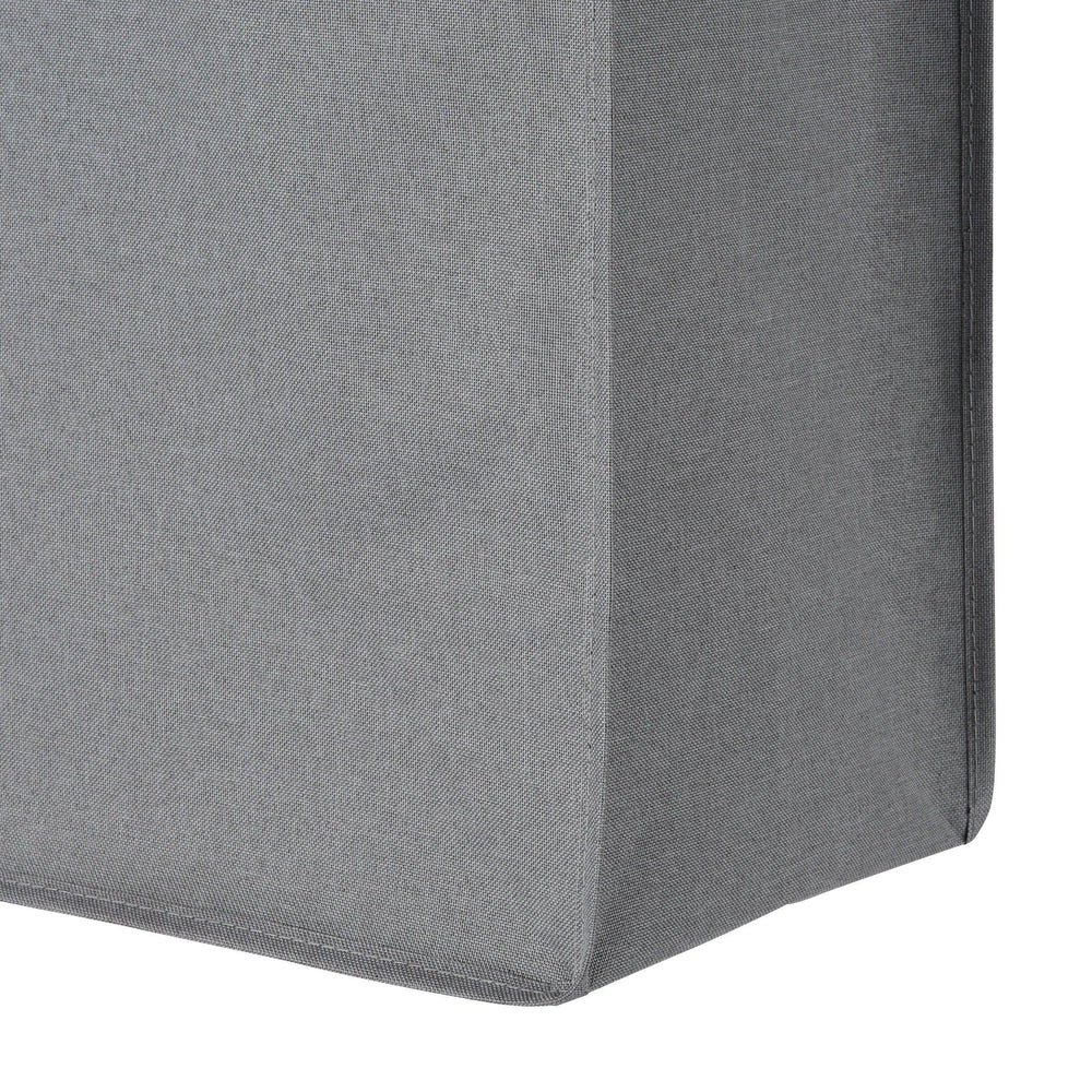 Gray fabric laundry cart bag panel with stitched edges