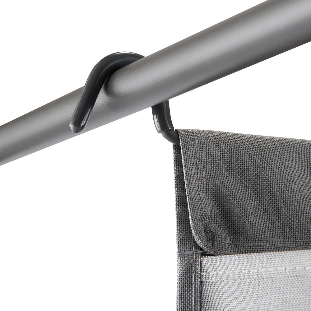 Gray fabric laundry cart bag with flip-up top handle ring