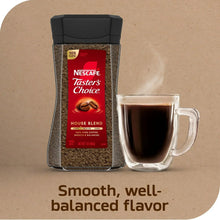 NESCAFÉ Taster's Choice House Blend instant coffee jar with a cup of coffee