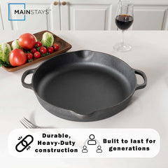 The Mainstays 14 inch Non-Stick Cast Iron Frying Pan, Black