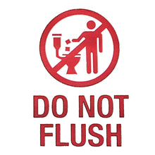 Baby wipes do not flush warning sign