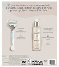 Intimate shaving set with handle razor and 2-in-1 cleanser bottle