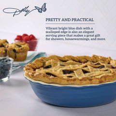 Dolly Parton 10 in Ceramic Pie Dish, Blue
