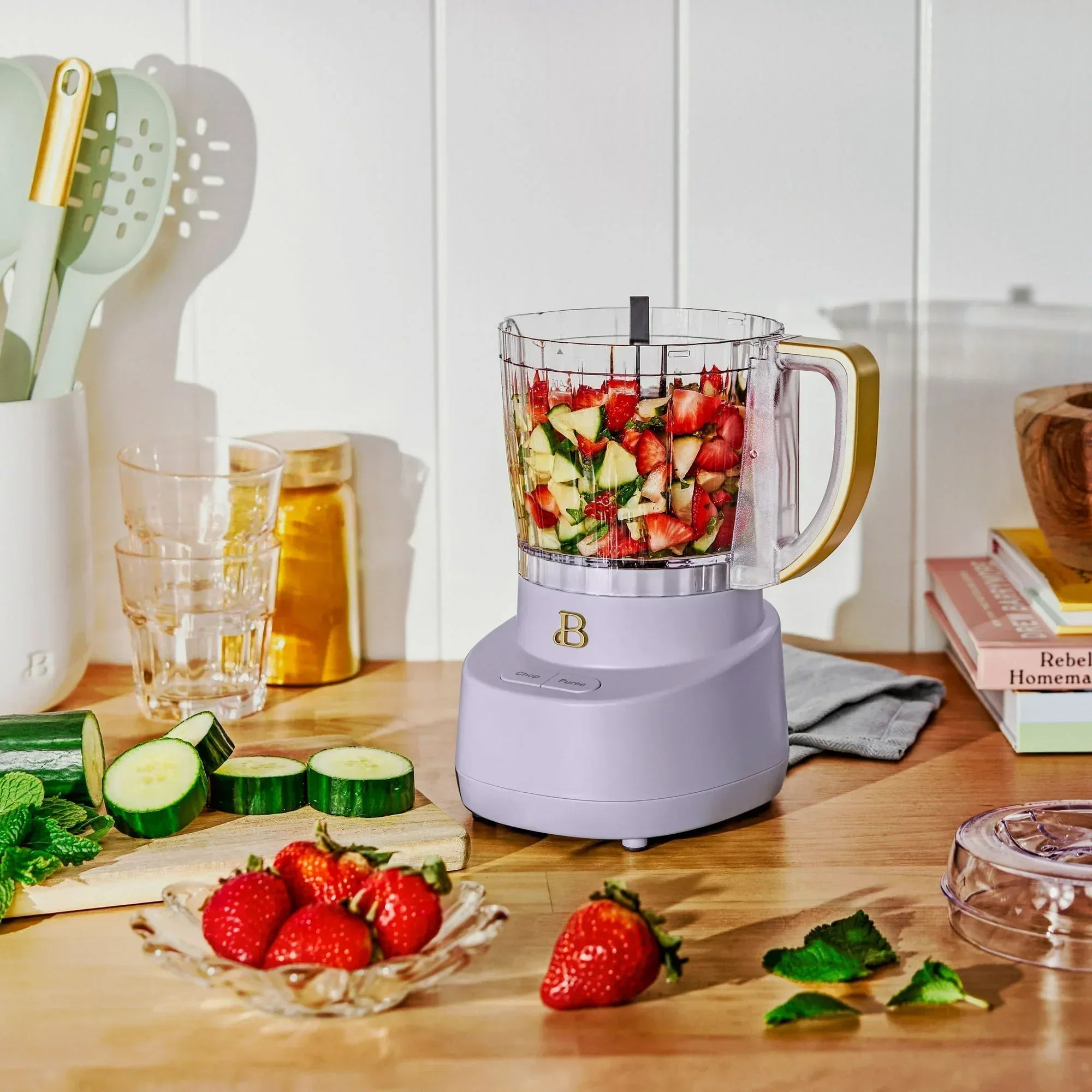 Beautiful 3-Cup Food Chopper, White Icing by Drew Barrymore