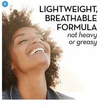 Woman smiling with Olay Complete SPF15 ad text 'LIGHTWEIGHT BREATHABLE FORMULA'
