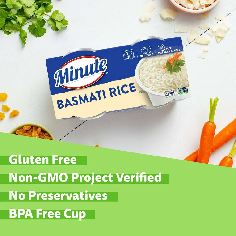 Minute Ready to Serve Basmati Rice, Quick and Easy Cups, Gluten Free, 8.8 oz, 2 Ct - USA MEGA SHOP