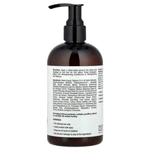Strengthening shampoo bottle back label with ingredients and directions text, 12 fl oz.