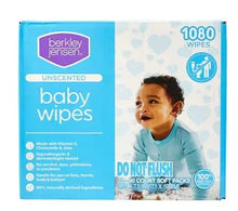 Berkley Jensen unscented baby wipes pack, 1080 wipes