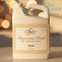 Glamorous Wash fine laundry detergent jug with Diva label, front view
