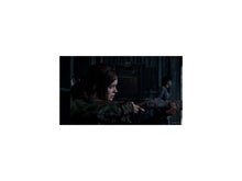 PlayStation 5 game screenshot: woman aims weapon in dark room