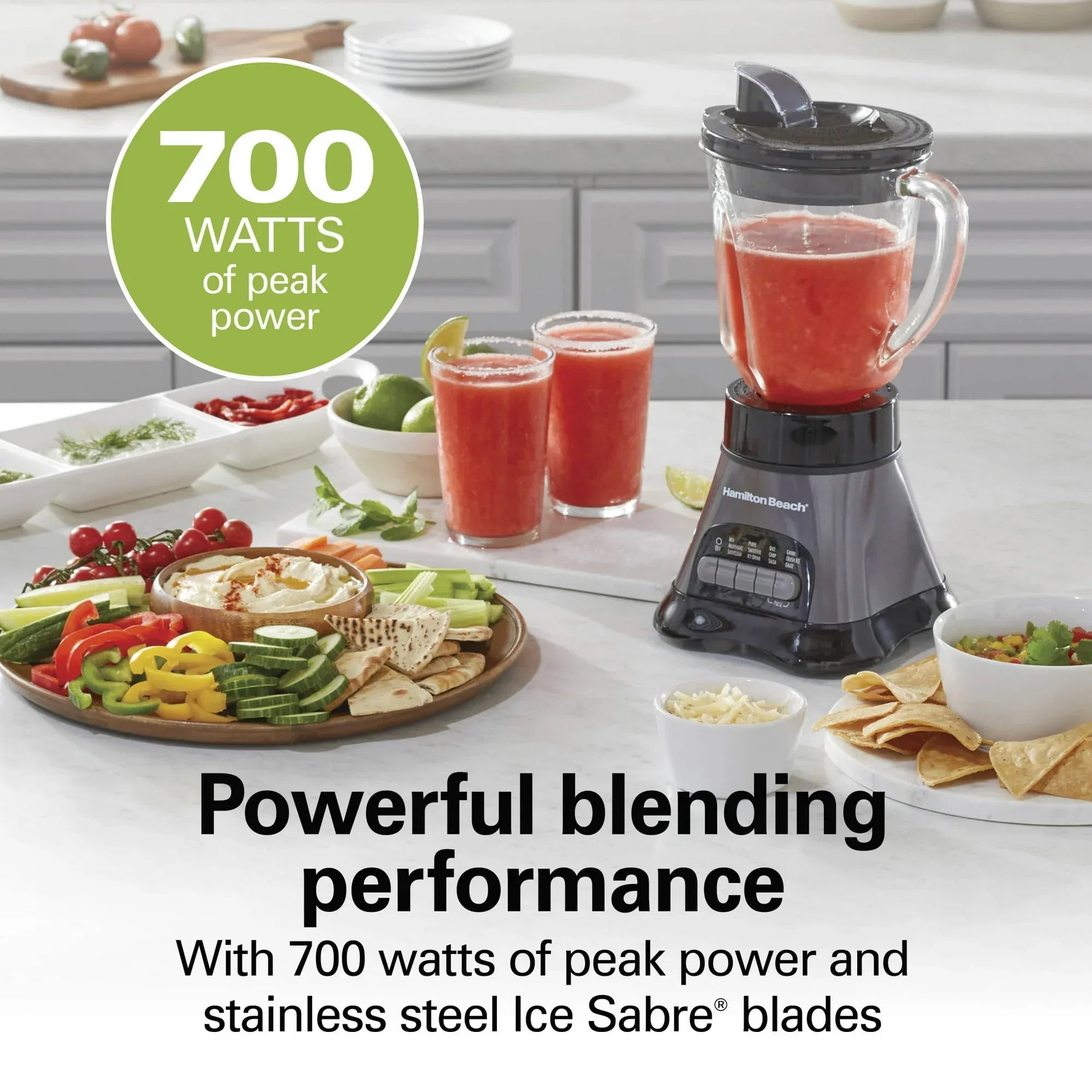 Hamilton Beach Wave Crusher Smoothie Blender for Kitchen, 40 oz Jar for Smoothies and Shakes with Blend-in Travel Jar, Black
