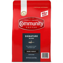 Coffee ground bag, Community Signature Blend dark roast, 46 oz red pouch