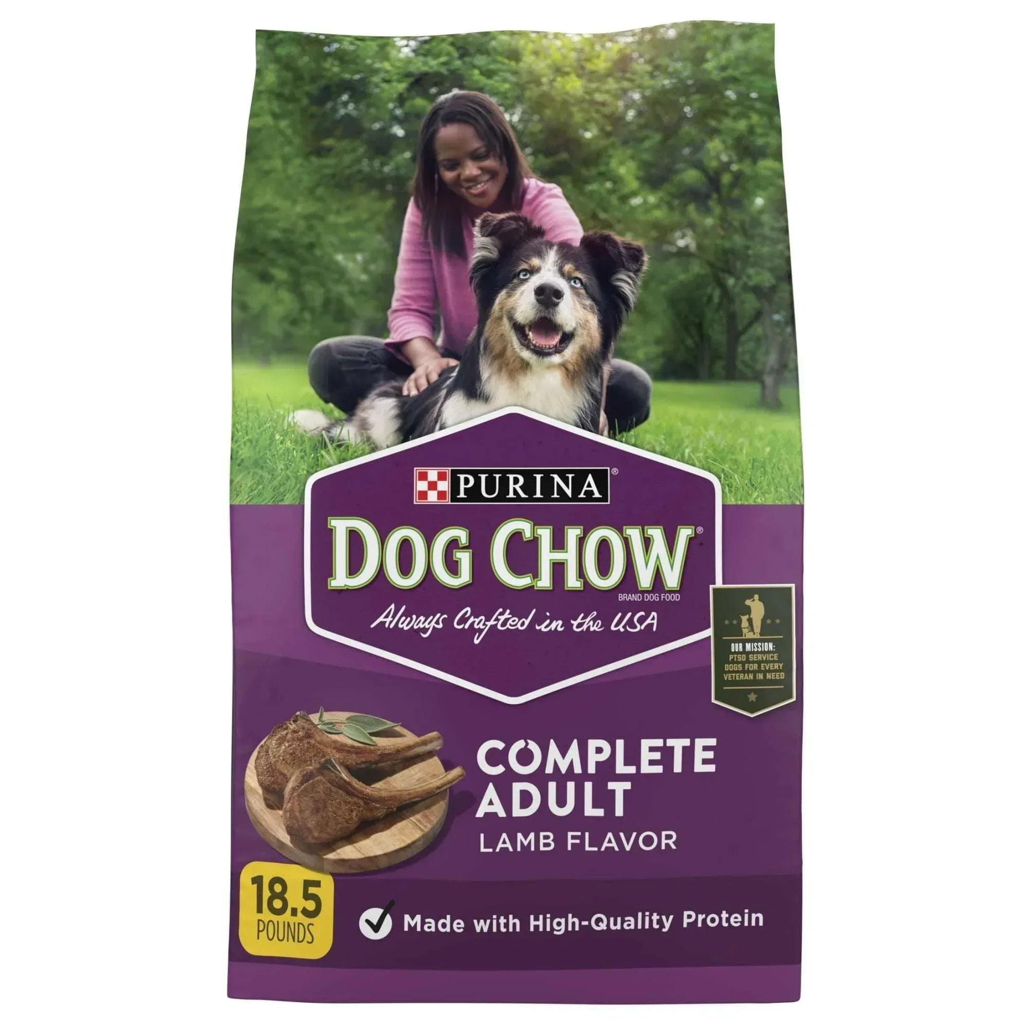 Purina Dog Chow Complete Dry Dog Food for Adult Dogs High Protein, Lamb
