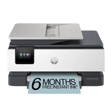 HP OfficeJet Pro 8138e all-in-one printer with color touchscreen panel, front view